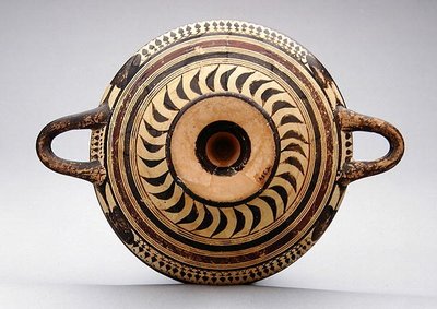 Laconian Kylix Cup Depicting Zeus and Hermes, c.550-530 BC by Greek